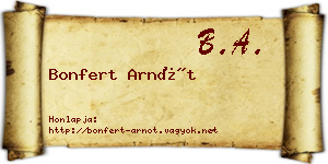 Bonfert Arnót névjegykártya